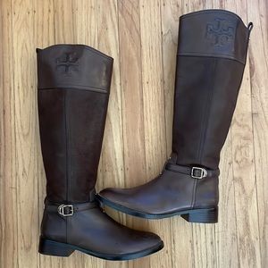 Tory Burch dark brown riding boot